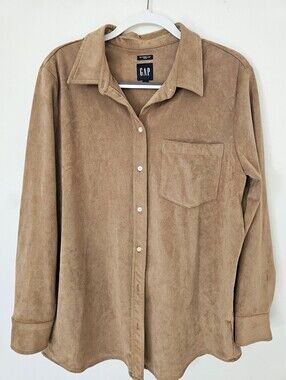 GAP Tan Suede Button-Up Shirt